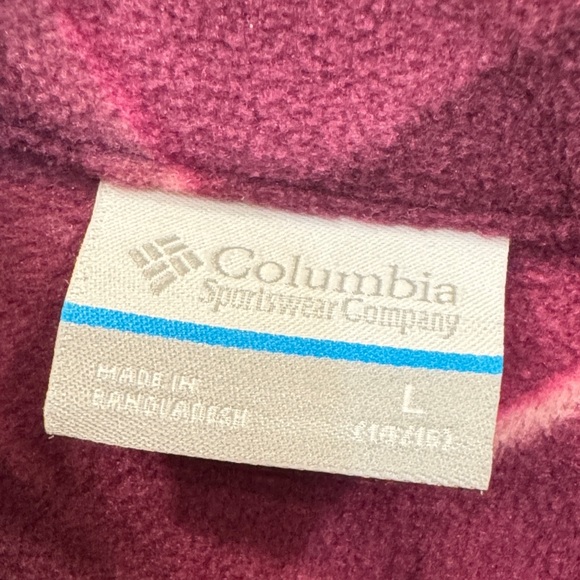 Girls/women’s Columbia Maroon Patterned Fleece Jacket - Picture 3 of 5
